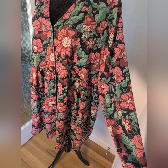 ASOS Monki Torborg Floral Garden Mini Oversized Dress Fit M-XL Bohemian EUC - Picture 8 of 16